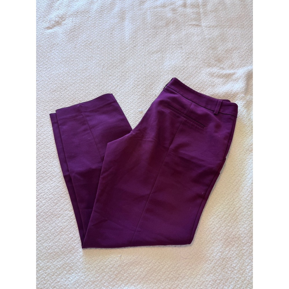 Express Columnist Ankle Pants Purple Mid Rise Straight Leg Trousers Size 10 - Picture 5 of 5